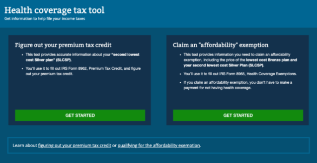 The first page of the old tax tools app.