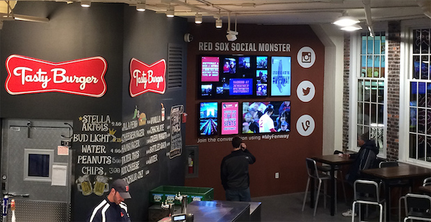 Image of the Social Monster event display inside of Fenway Park